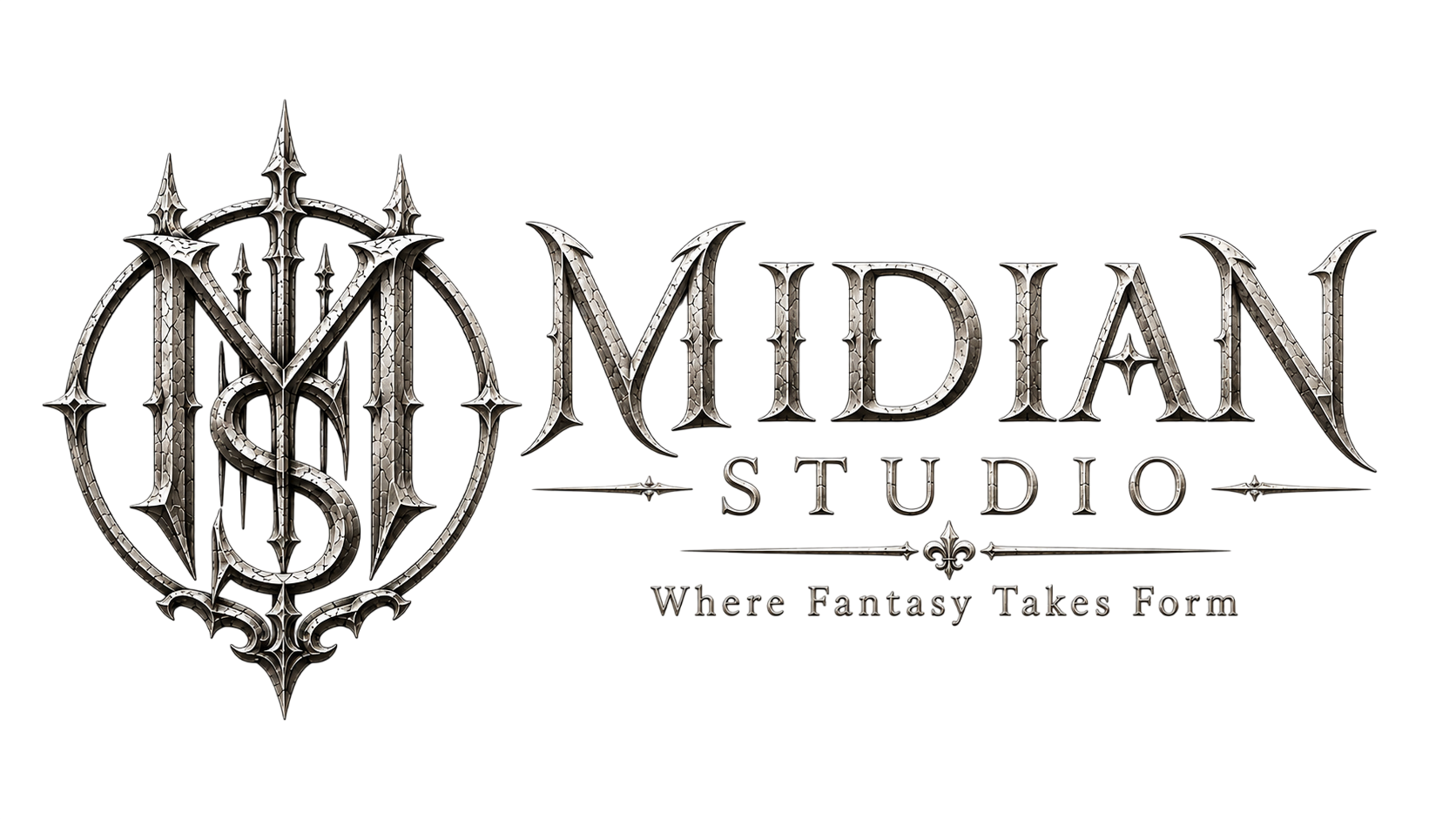 Logo Midan Studio em ferro forjado